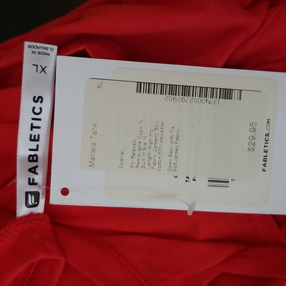 Fabletics Mariela Tank Color: Scarlet XL NWT Open Back with Tie - Picture 8 of 11